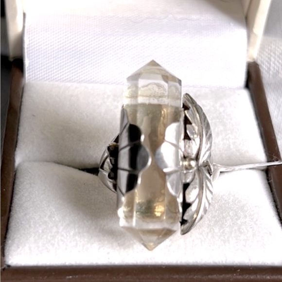 nakai Jewelry - Vintage Nakai Sterling Crystal Leaf Ring